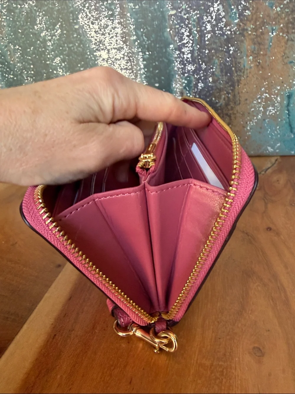 Coach Barbiecore Bubblegum Pink Signature Zip Around Wallet Wristlet (NWOT) - Picture 16 of 16